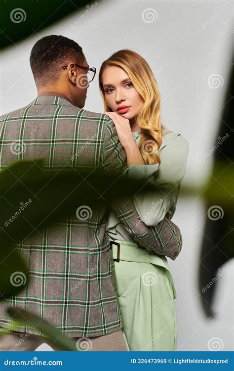 Man and Woman Hugging Tenderly in Stock Image - Image of greenery ...