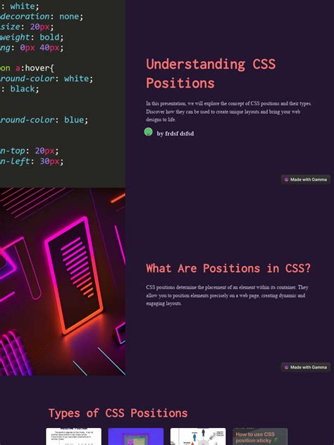 Image result for CSS Position Cheat Sheet