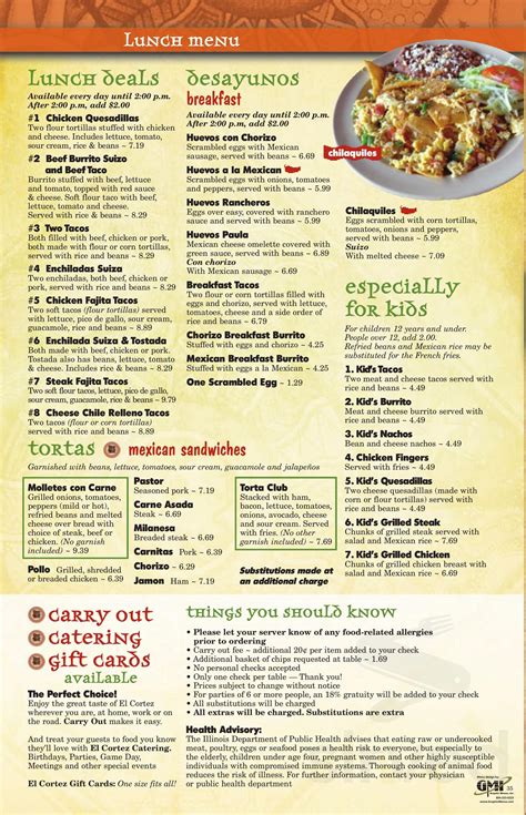 El Cortez Mexican Restaurant C.C Hills menu in Country Club Hills ...