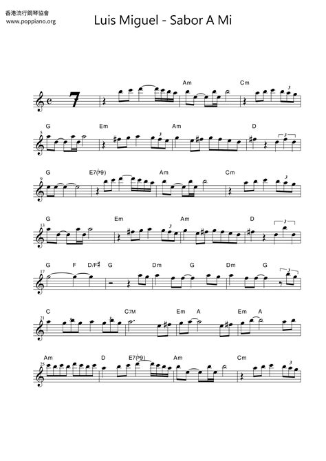 Luis Miguel-Sabor A Mi Sax Score pdf, - Free Score Download ★