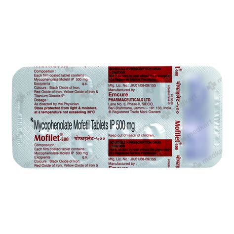MOFILET 500MG TABLET 10'S, Price, Composition & Generic Alternatives ...
