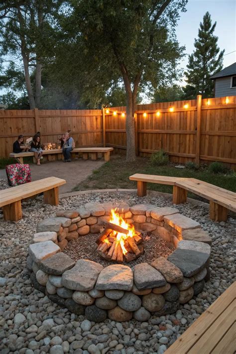 14+ Stunning Natural Rock Fire Pit Ideas
