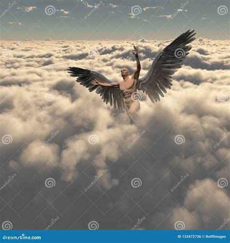 Angel in clouds stock photo. Image of flying, heaven - 133472736