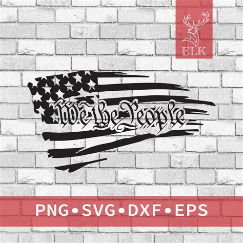 Buy We the People Flag Svg, USA Flag SVG, United States Flag SVG ...