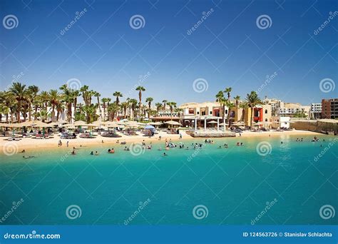 Beach at the Red Sea in Egyptian Hurghada. Stock Photo - Image of ...