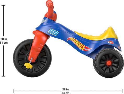 Triciclo Fisher-Price Hot Wheels para niños pequeños, resistente, con ...