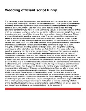 Wedding Officiant Script Funny - Fill Online, Printable, Fillable ...