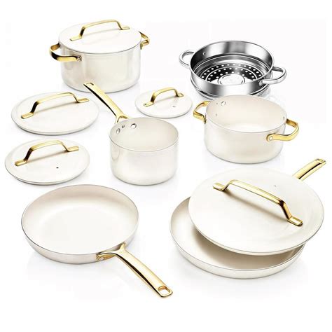 Gotham Steel Modern Collection 11 Pc Cream Nonstick Cookware Set ...