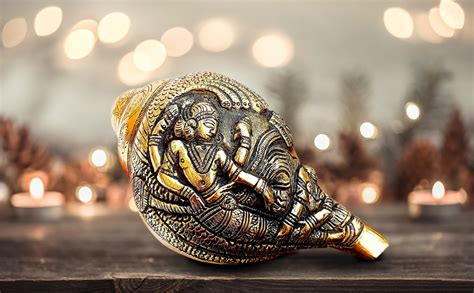 S3A Brass Puja Shankh with Brass Stand | Unbreakable Blowable Shankh ...