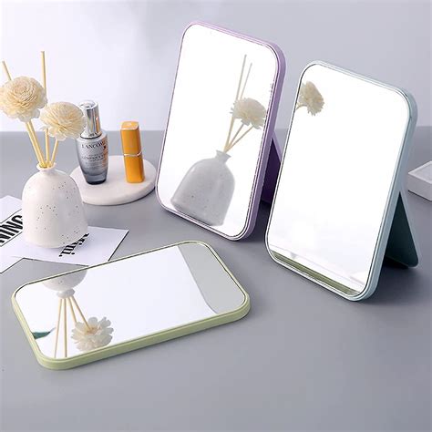 Desktop Makeup Mirror, Foldable Mirror Simple Portable Princess Square ...