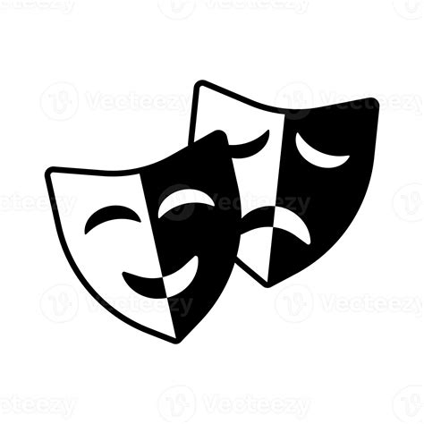 simple comedy and tragedy masks icon 24188376 PNG
