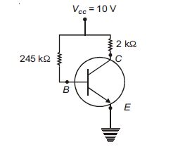In a common emitter transistor circuit, the base current is 40 μ A ...