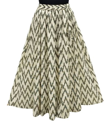 Buy Grace18 Women's Cotton Flared Long Skirt (Multicolored; Waist Size ...