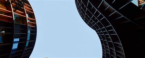 Download wallpaper 2560x1024 building, facade, bottom view, design ...