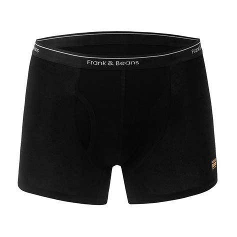 Men’s Maxi Cozy Cotton Boxer Briefs Black | Mid Long Leg Open Fly
