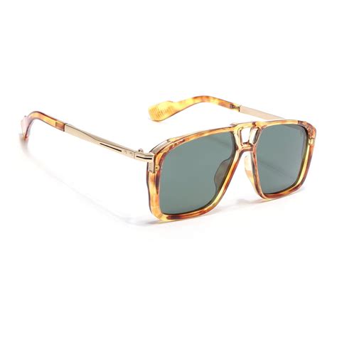 Rebel | Dami Brown Wayfarer Polarized Sunglasses | Green Lens - PMG663