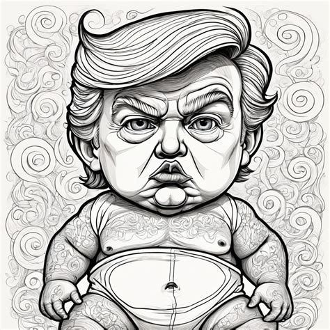 Donald Trump in a Diaper Caricature | Stable Diffusion Online