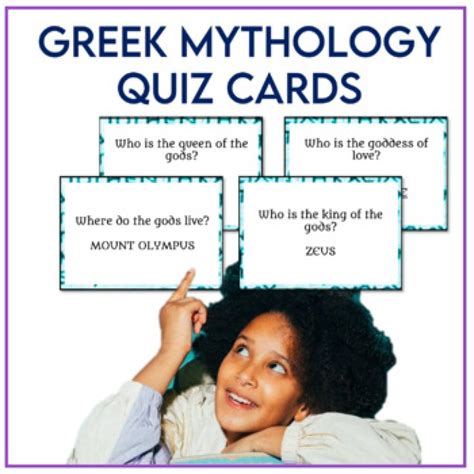 Greek Mythology Quiz Cards Task Cards Middle School High School ...