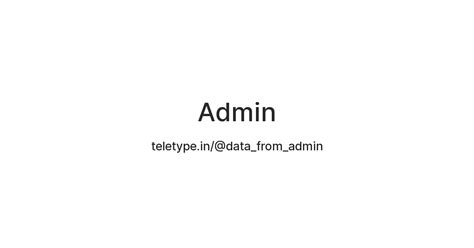 Admin — Teletype