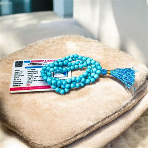 Natural Turquoise Mala 108 Beads – Firoza for Healing & Protection ...