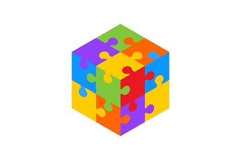 Box-Puzzle-Logo-Design-Vektor-Symbol-Vorlage | Premium Vektor