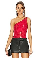 superdown Remi One Shoulder Bodysuit in Red | REVOLVE