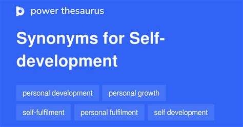 SELF-DEVELOPMENT Synonyms: 326 Similar Words & Phrases