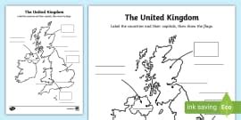 The United Kingdom Labelling Activity Sheet - Twinkl - KS2
