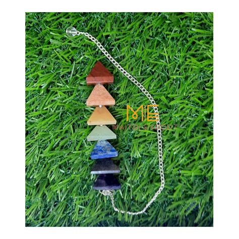 Seven Chakra Pyramid shaped Pendulum – Maitri Export | Crystals Store