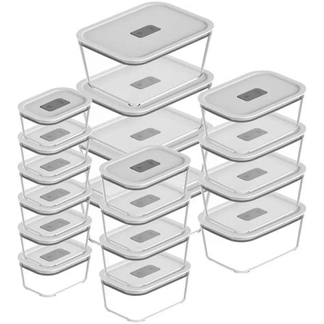 OU Glass Food Storage Container Set 36pc with Microwave Valve (set of ...