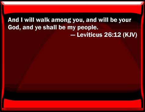 Leviticus 26:12 And I will walk among you, and will be your God, and ...