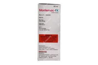 Montemac Fx 430 Mg Suspension 60 Ml - Uses, Side Effects, Dosage, Price ...