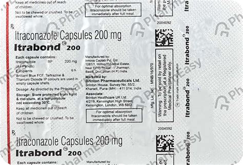 Itrabond 200 MG Capsule (7): Uses, Side Effects, Price & Dosage | PharmEasy