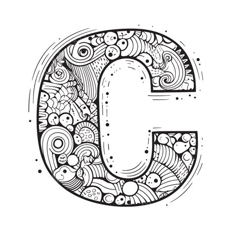 Doodle Alphabet Letter C Coloring Page Design Isolated Vector Illustration Illustration Outline ...