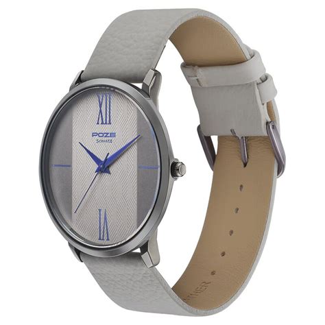 Poze by Sonata Quartz Analog Grey Dial Leather Strap Watch for Men