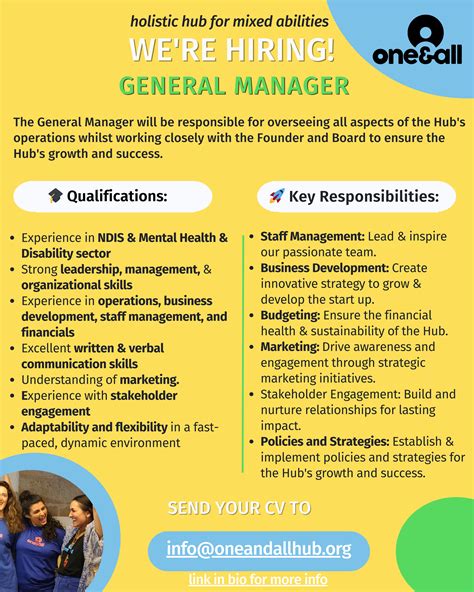 General Manager - Job in Sydney - One&All Hub