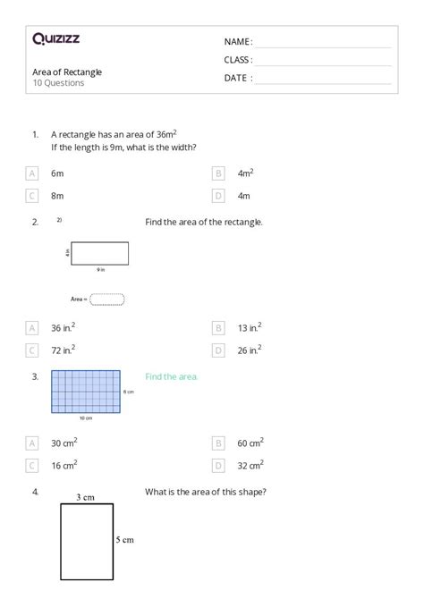 50+ Area of a Rectangle worksheets for 5th Class on Quizizz | Free ...