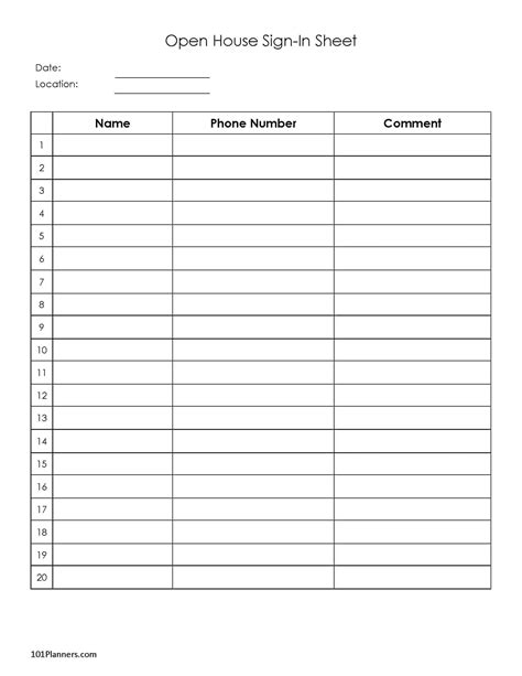 Free Printable Sign in Sheet Template - FREE Printable A-Z