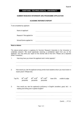 Form R - Global - Nanyang Technological University - Fill and Sign ...
