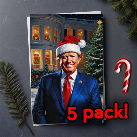 Trump Christmas Card - 5 PACK White House Exterior #1, Holiday Card ...