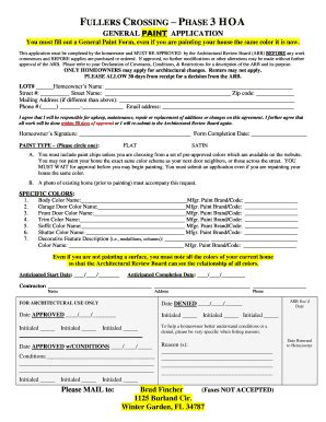 Paint Submittals - Fill Online, Printable, Fillable, Blank | pdfFiller