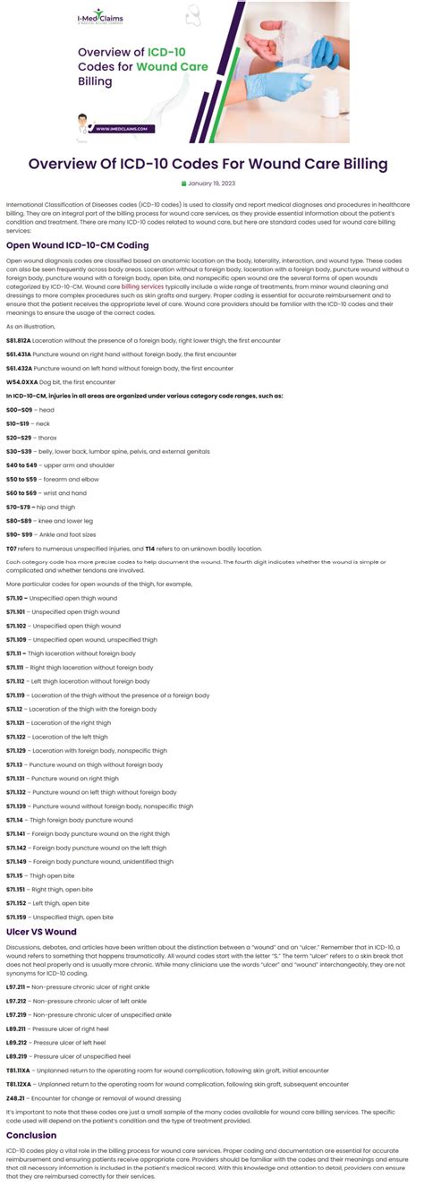 Overview Of ICD-10 Codes For Wound Care Billing by Alex Richardson - Issuu