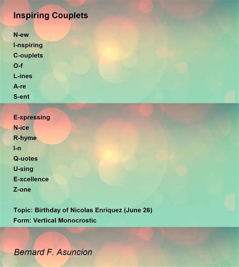 Couplet Poems Inspiration