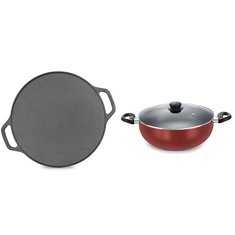 Buy Prestige Cast Iron Dosa Tawa, 300 mm (Black) OMG DLX Induction Base ...