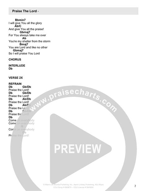 Praise The Lord (Live) Chords PDF (Metro Life Worship) - PraiseCharts