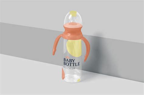 Standing Baby Bottle with Handles Mock-up BPA-Free | ZippyPixels