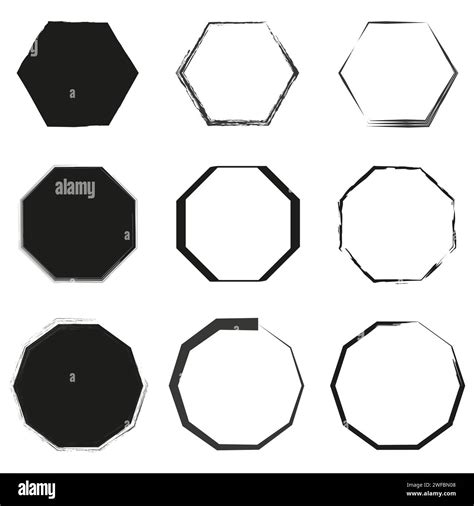 Hexagon icon. Hexagonal six sided polygon. Vector illustration. EPS 10 ...