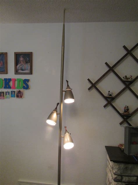vintage Floor to Ceiling Tension Pole Lamp , 3 light pole lamp, Tension ...