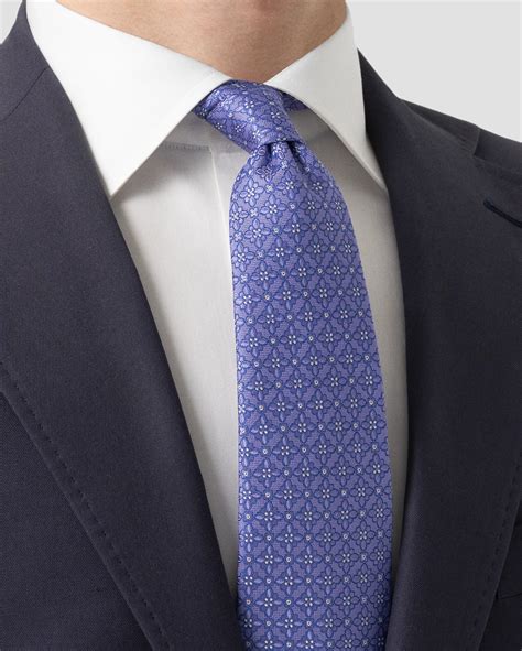 Purple Floral Silk Tie - Eton