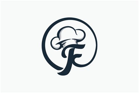 chef logo with a combination of letter f and chef hat for any business especially for restaurant ...